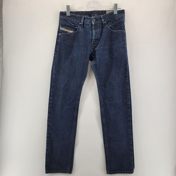 Diesel Mens Jeans Size 30 Belther Regular Slim Tapered Dark Wash Button Fly USA